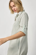 Load image into Gallery viewer, Striped Shirt Dress in Pool Stripe
