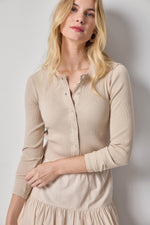 Load image into Gallery viewer, Mixed Media Cardigan in Bamboo
