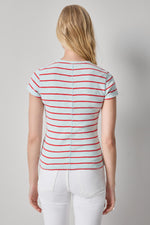 Load image into Gallery viewer, Striped Short Sleeve in Seabreeze Stripe
