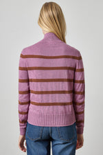Load image into Gallery viewer, Textured Stripe Turtleneck Sweater in Dewberry Stripe
