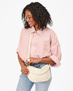 Petit Moyen in Cream Woven Checker