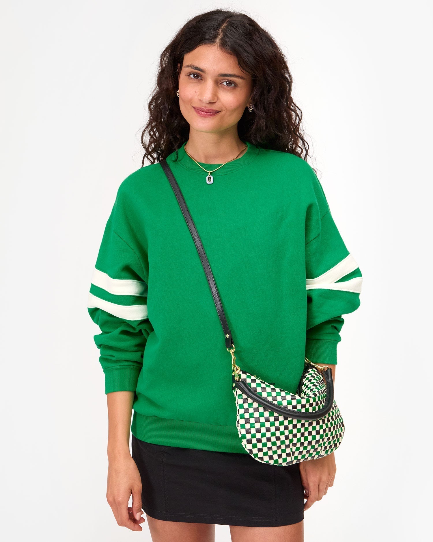 Petit Moyen in Green Apple Multi Woven Checker