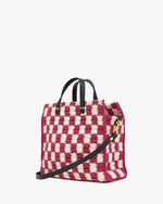 Load image into Gallery viewer, Petit Summer Simple Tote in Plummy/Cream Mini Crochet Checker
