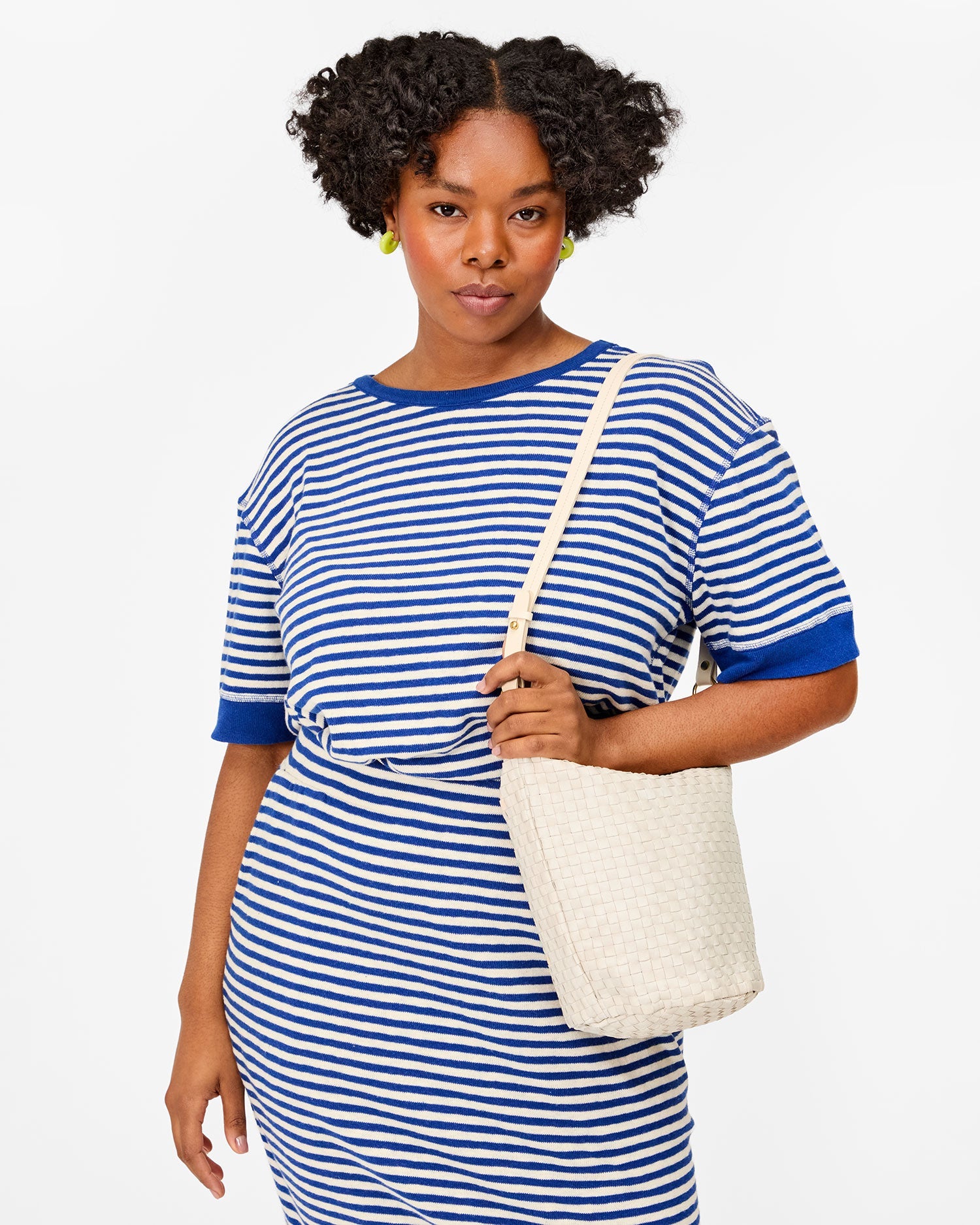 Petite Jeanne in Cream Woven Checker