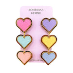 Load image into Gallery viewer, Pastel Triple Heart Earrings
