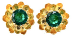 Load image into Gallery viewer, Camelia Flower Studs in Emerald
