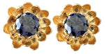 Load image into Gallery viewer, Camelia Flower Studs in Tanzanite
