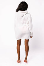 Load image into Gallery viewer, White Fishing Pole with Hooked Fish Gauze Tunic
