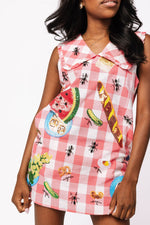 Load image into Gallery viewer, Red Picnic Table Collar Dress in Red
