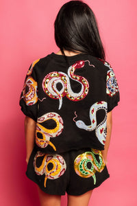 Black Snake Top in Multi