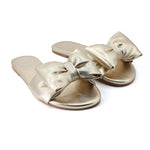 Load image into Gallery viewer, Rafie Slide Sandal in Metallic Gold
