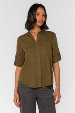 Load image into Gallery viewer, Riley Top in Pesto Green
