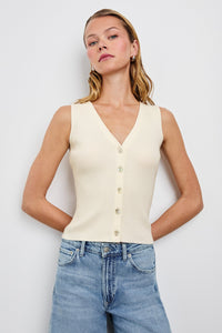 Rosa Vest in Ivory
