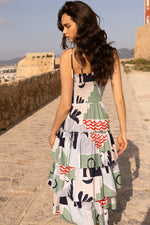 Load image into Gallery viewer, Smocked Tie Strap Midi Dress in Riviera Sage
