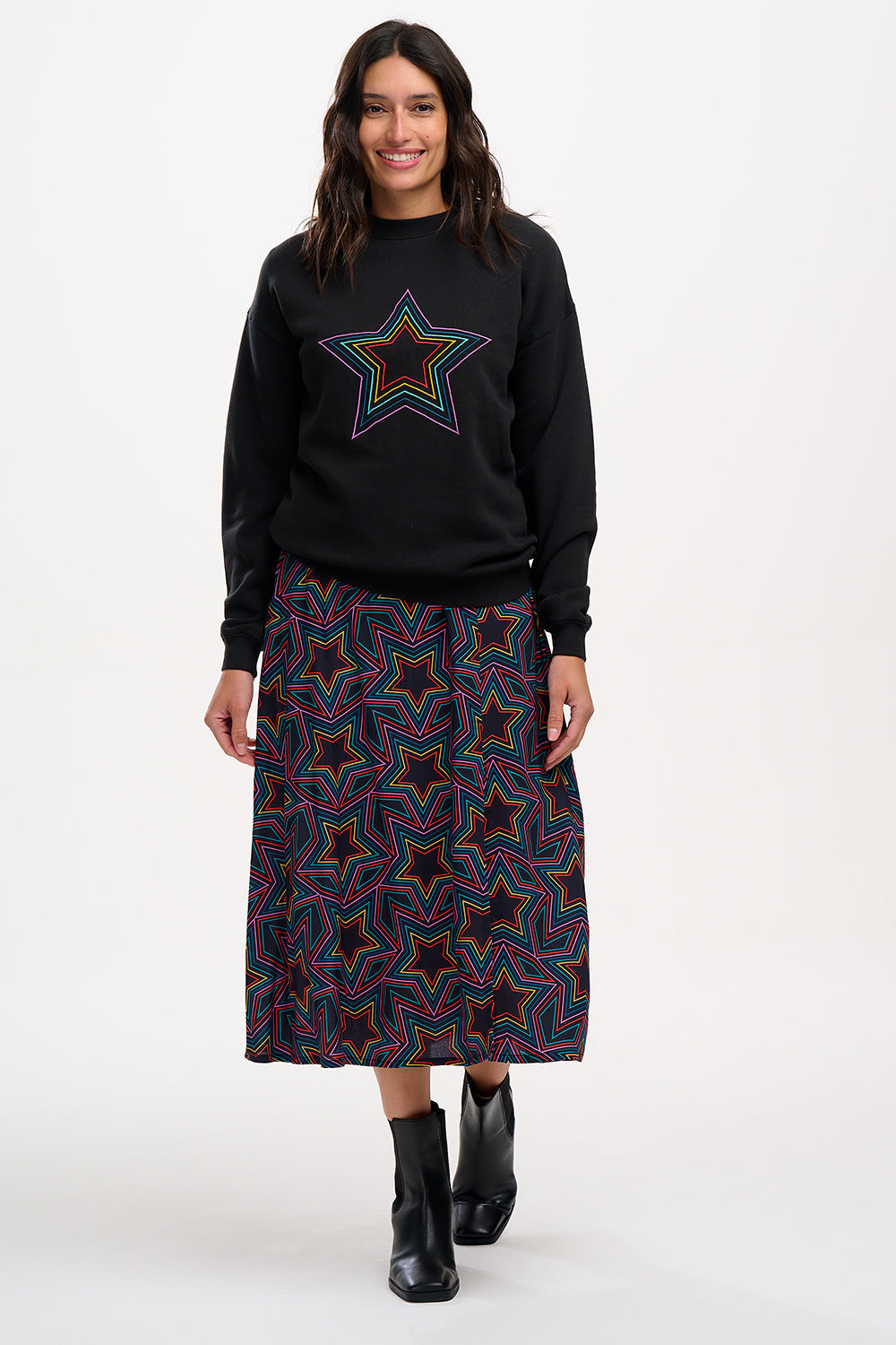 Rosalind Skirt in Rainbow Star Explosion