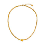 Load image into Gallery viewer, 4mm Ball Chain Heart Necklace in Gold
