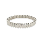 Load image into Gallery viewer, Abstract S Link Stretch Bracelet in Rhodium
