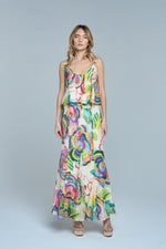 Load image into Gallery viewer, Abstract Floral Flare Skirt in Cream Multi
