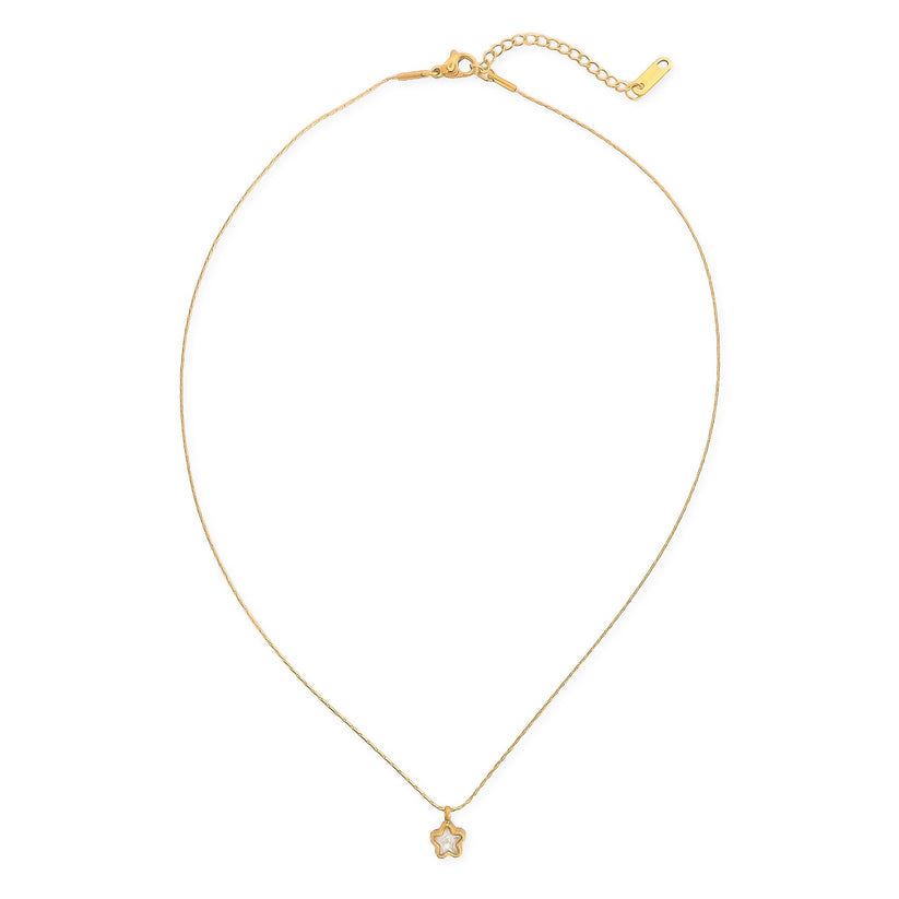 CZ Dainty Star Necklace in Gold