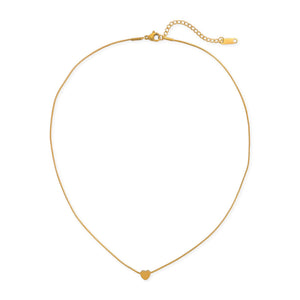 Dainty Heart Snake Chain Necklace in Gold