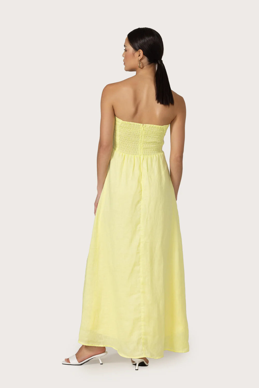 Melody Linen Maxi Dress in Lime
