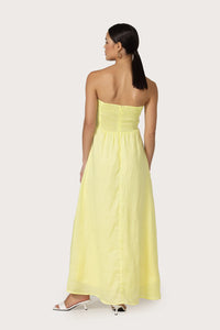 Melody Linen Maxi Dress in Lime