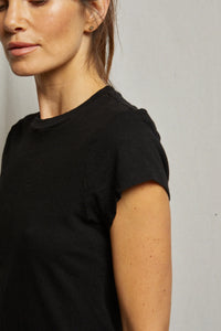 Sheryl Recycled Cotton Baby Tee in True Black