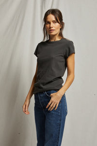 Sheryl Recycled Cotton Baby Tee in Vintage Black