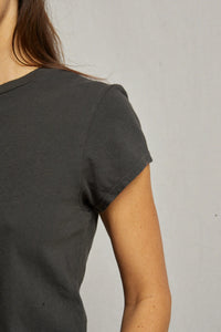 Sheryl Recycled Cotton Baby Tee in Vintage Black
