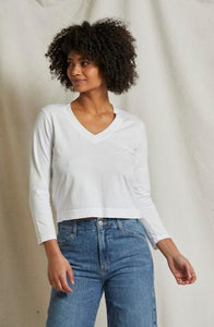 Sinatra Long Sleeve V-Neck Shirt in White