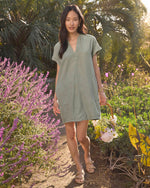 Load image into Gallery viewer, Lauren Dress in Soft Vintage Olive Branch
