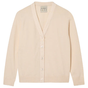 Cashmere Wool Velvet Little Cardigan in Ear of Wheat