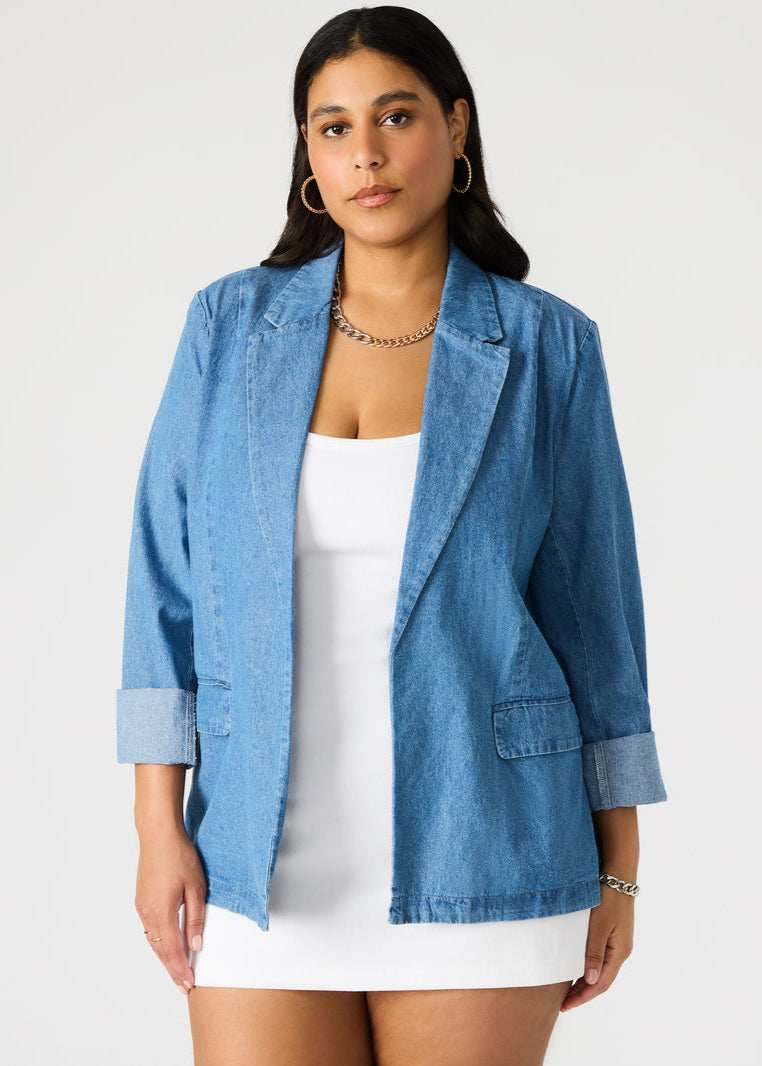 Payton Blazer in Chambray Blue