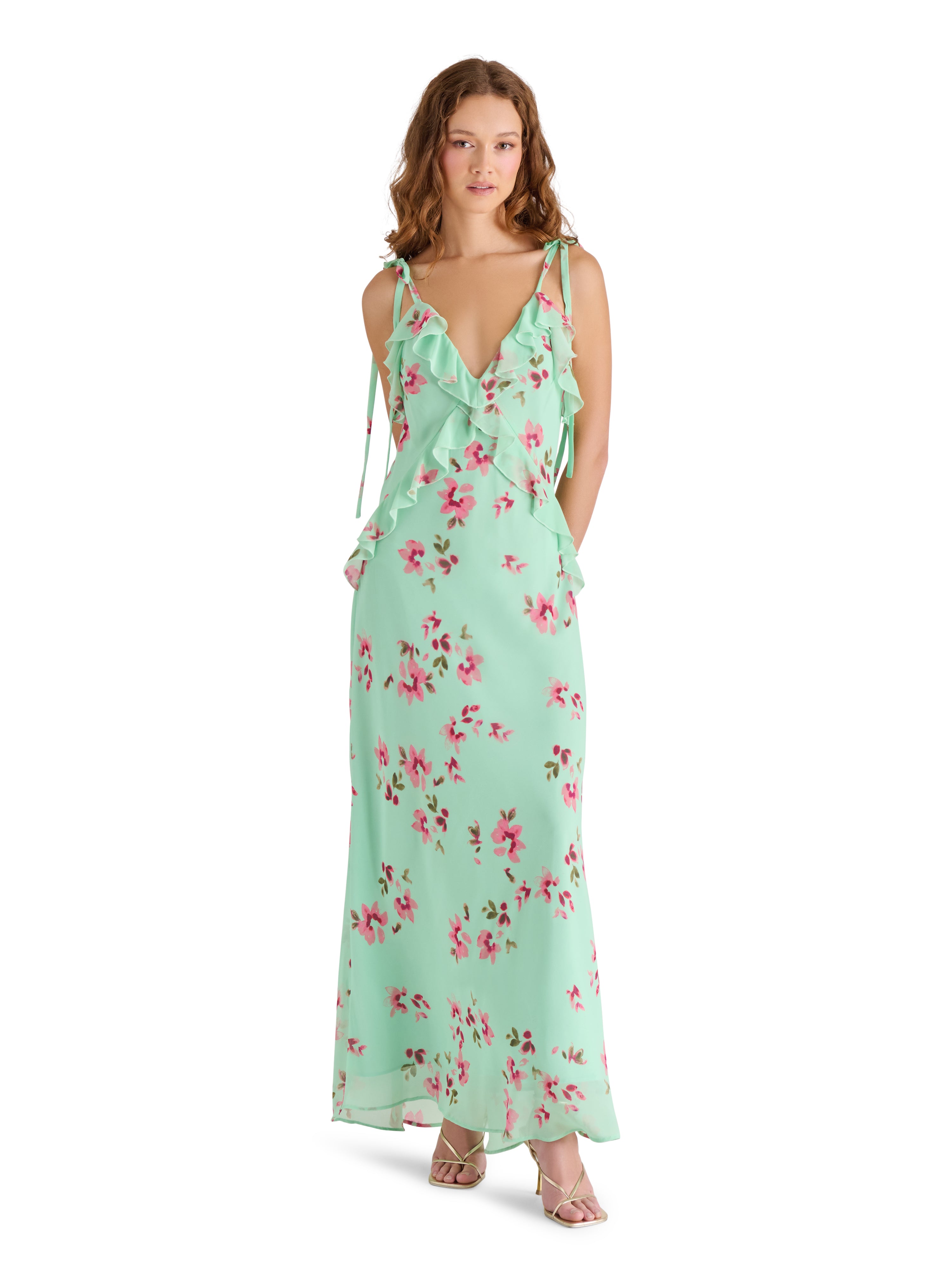Adalina Dress in Mint Floral