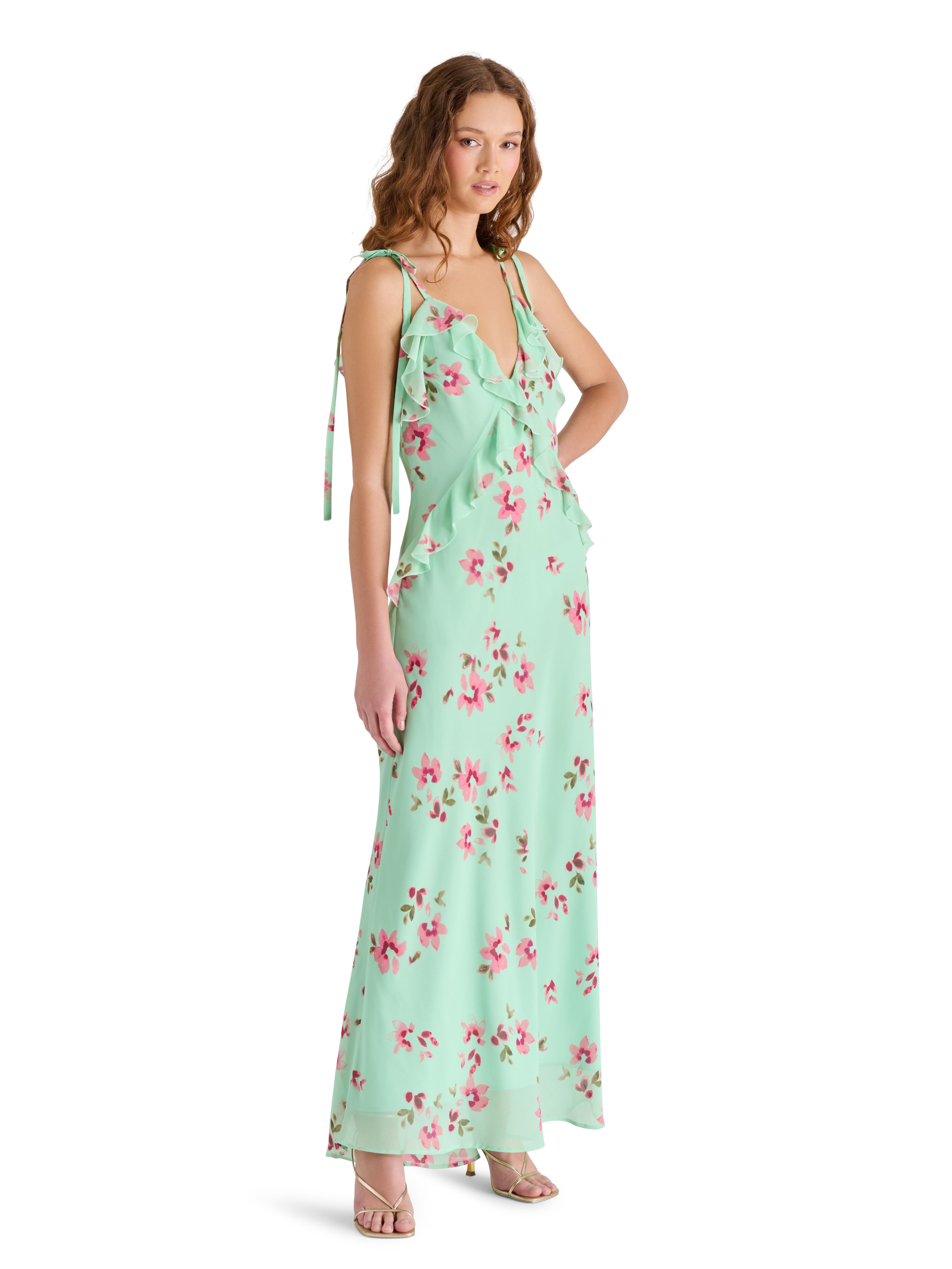 Adalina Dress in Mint Floral