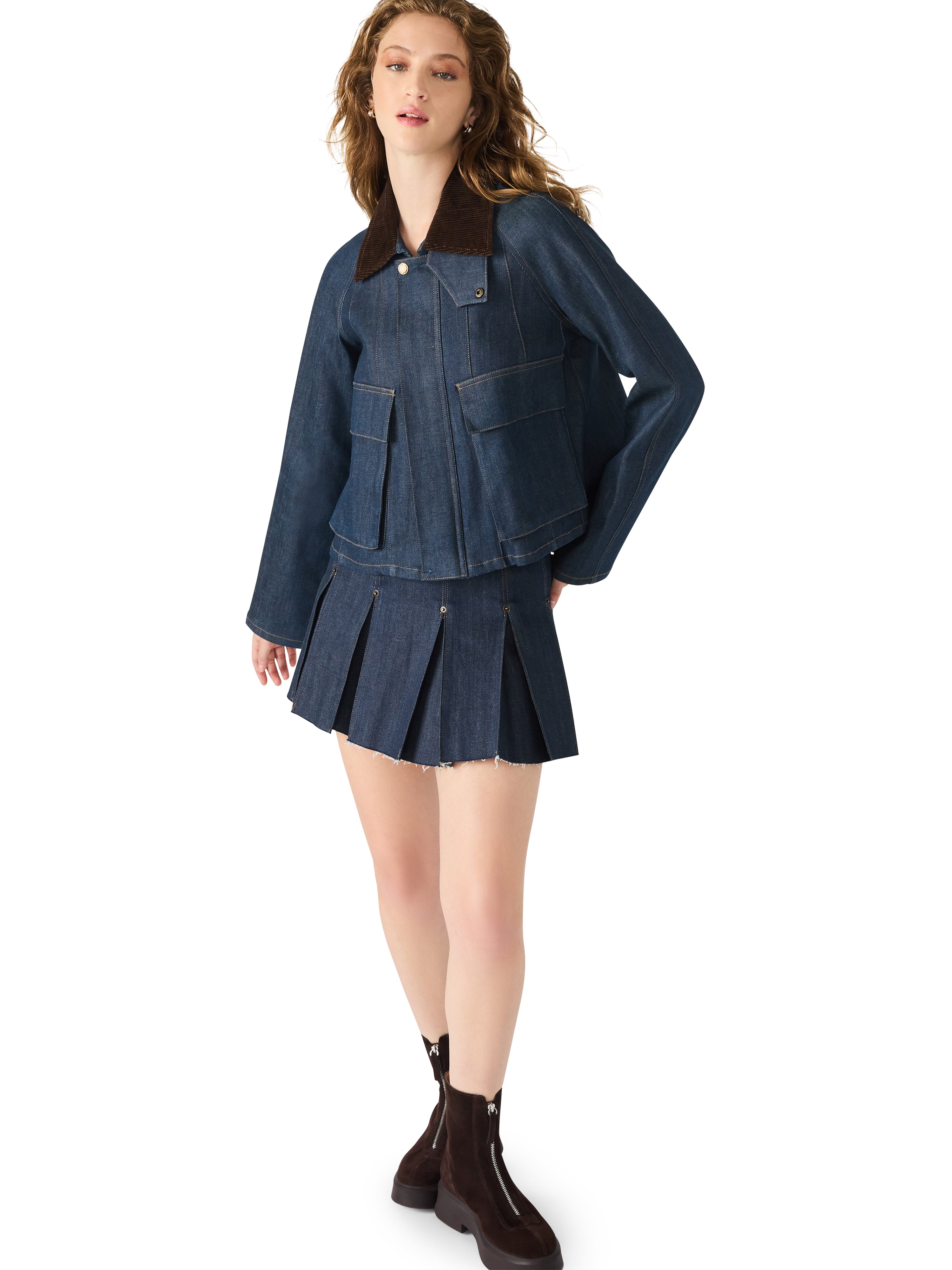 Justina Barn Jacket in Deep Indigo