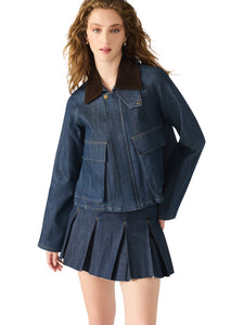 Justina Barn Jacket in Deep Indigo