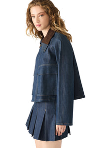 Justina Barn Jacket in Deep Indigo