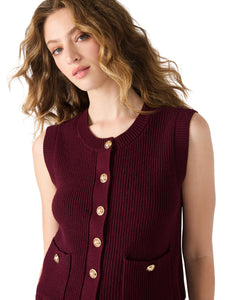 Aliya Sweater Vest in Wine