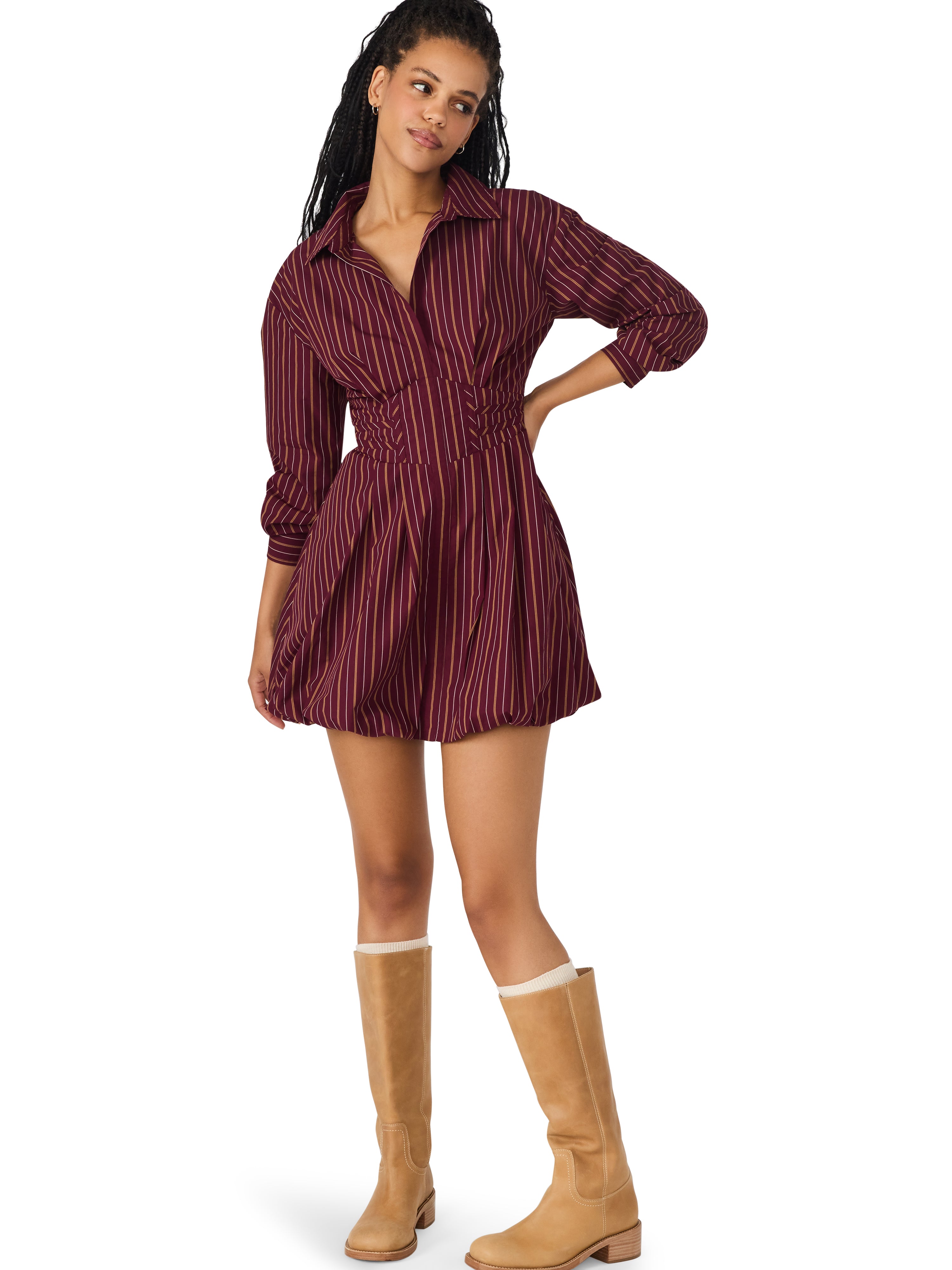 Arielle Dress in Wine