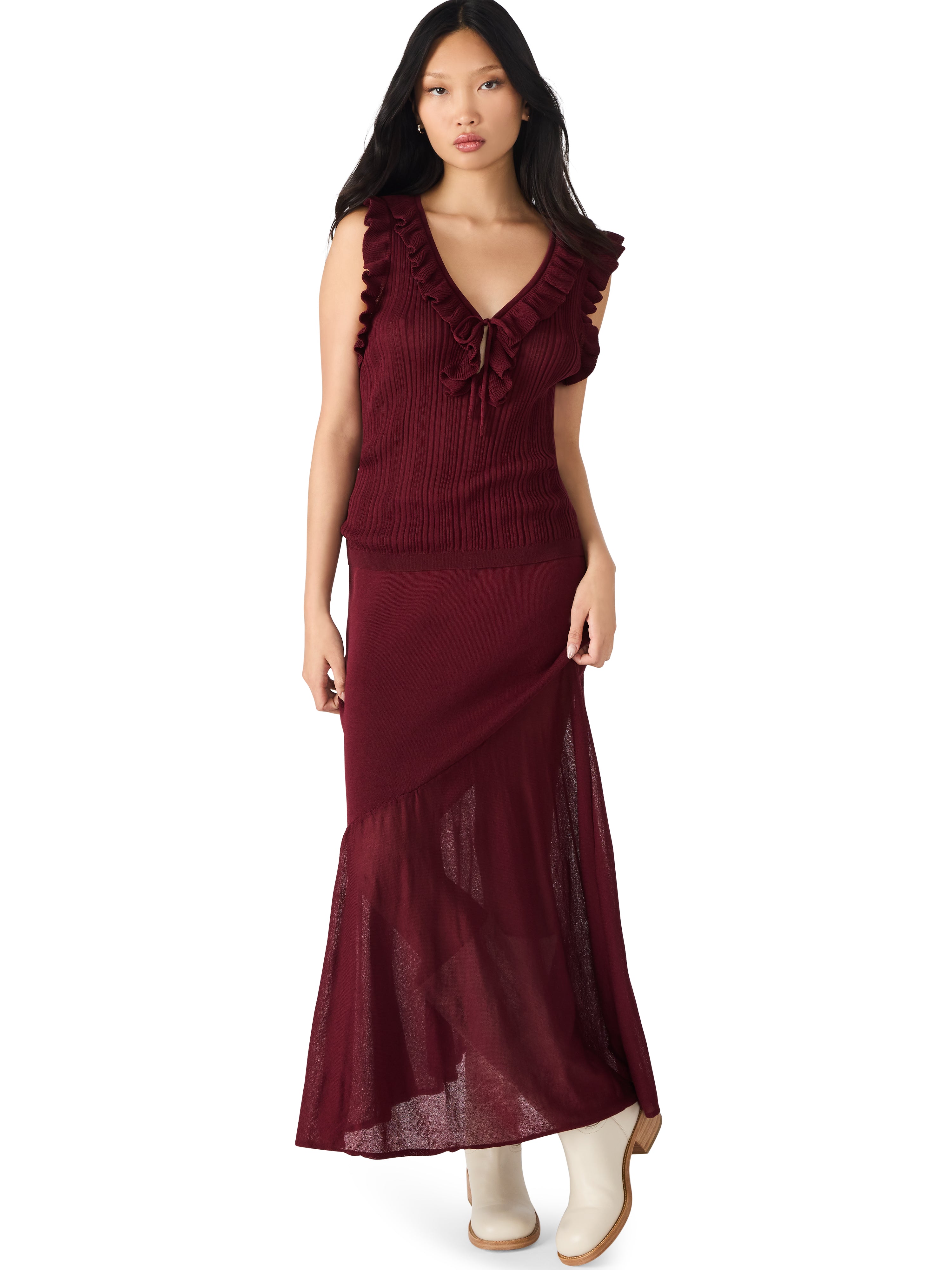 Aneira Skirt in Wine