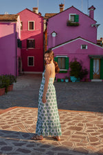 Load image into Gallery viewer, Louve Long Dress in Green Eyelet
