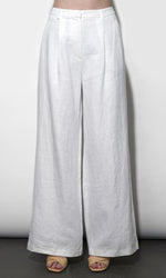 Load image into Gallery viewer, Savannah Wide Leg Linen Pants in White
