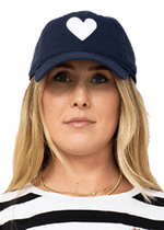 Load image into Gallery viewer, Baseball Hat Heart Patch in Indigo/White
