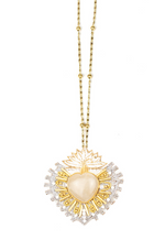 Load image into Gallery viewer, Rosana Medals Necklace in Pearl/Quartz
