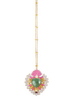 Load image into Gallery viewer, Rosana Medals Necklace in Bubblegum/Aventurine
