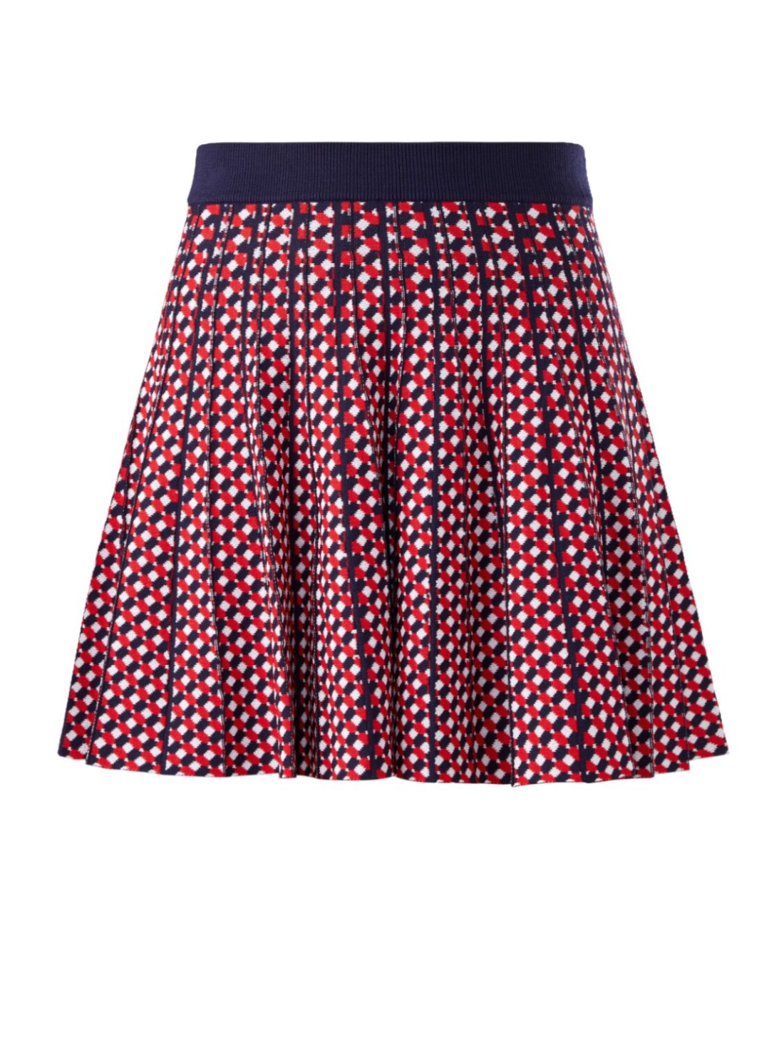 Pamela Jacquard Waist Pleated Tennis Skirt in Dark Multi