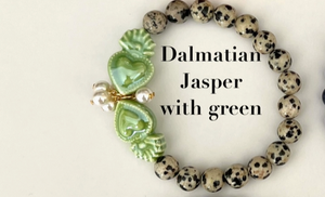 J' Adore Bracelet in Dalmatian Jasper with Green