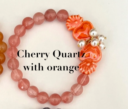 J' Adore Bracelet in Cherry Quartz with Orange