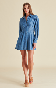 Aria Dress in Chambray Blue